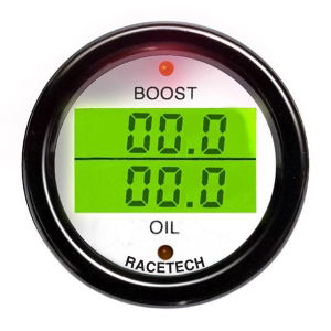 Racetech Electrical Dual Boost Pressure and Oil Pressure Gauge (DG217)