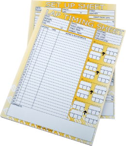 BG Racing Lap Timing Sheets (Pack of 50)