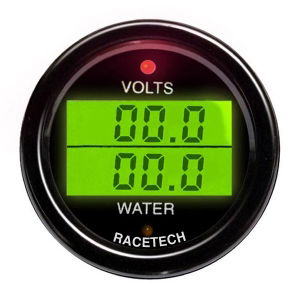 Racetech Electrical Dual Volts & Water Temperature Gauge (DG204)