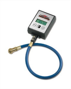 Digital Tyre Pressure Gauge with Raceparts. 