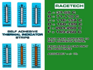 Racetech self adhesvive temperature strips